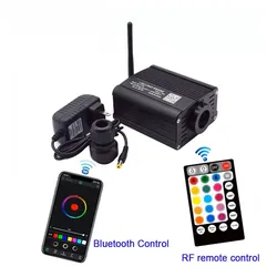 1X APP Bluetooth Control 16W RGBW LED Fiber Optic Light Engine Driver with 28key RF remote for RGB Ceiling star