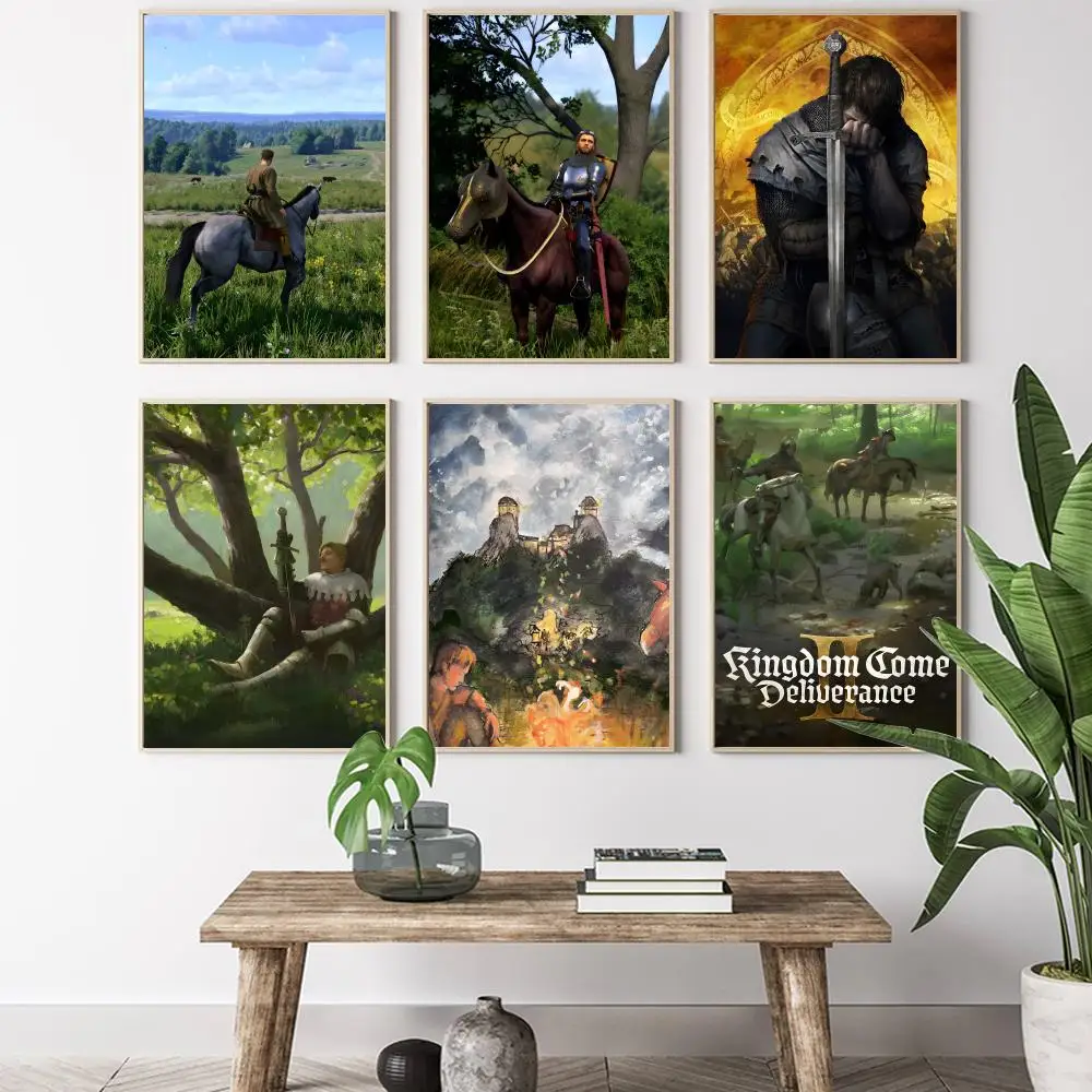 Game Kingdom Come Delivery 2 Poster HD-Kunstposter, selbstklebend, für die Wand, wasserfest, für Zuhause, Wohnzimmer, Schlafzimmer, Bar, ästhetische Dekoration