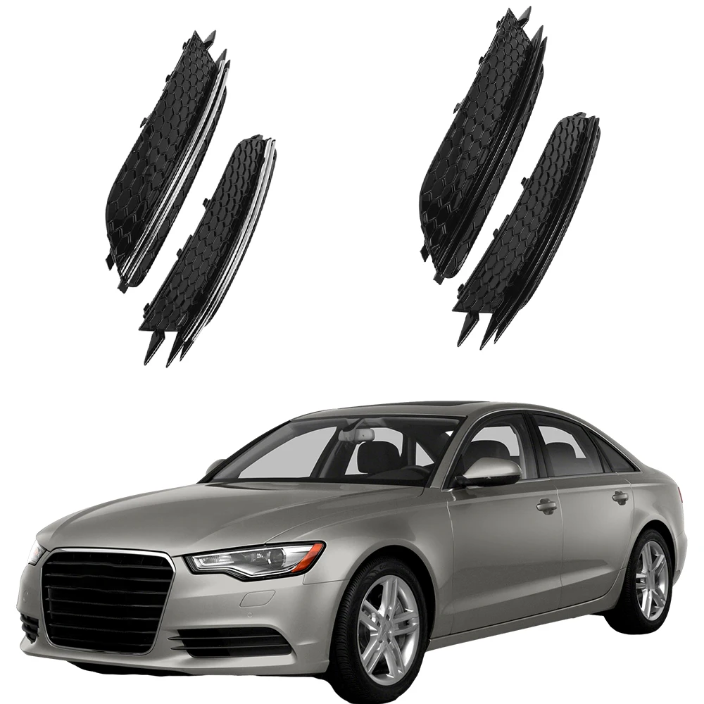

1 Pair Car Front Bumper Fog Light Cover Grille For Audi A6 C7 Regular Version 2012 2013 2014 2015 4G0807681 4G0807682