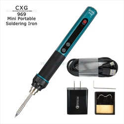 Portable Soldering Iron CXG 969 60W Intelligent Adjustable USB Quick Charge LED Mobile Mini Constant Temperature Soldering Tool