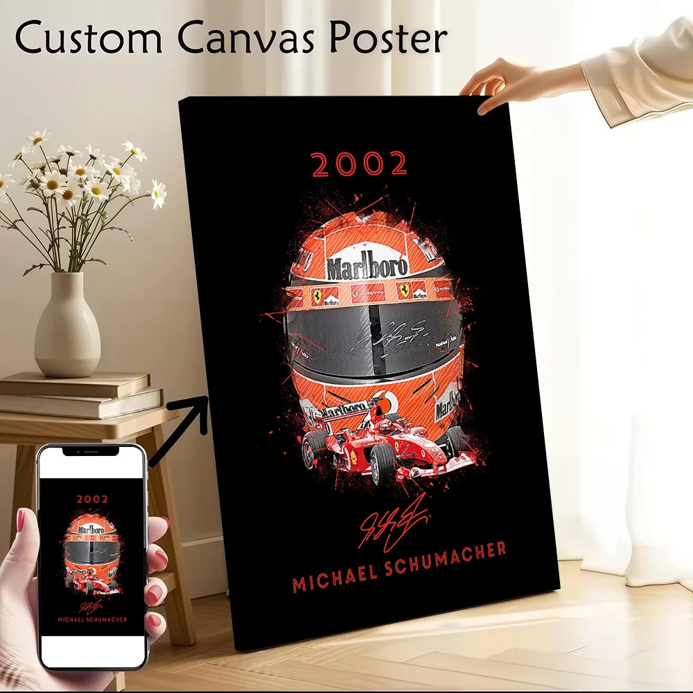 Michael Schumacher Canvas Poster Wall Art Customizable High Quality Printed Picture for Home Decor Room Decorating Interior Arts