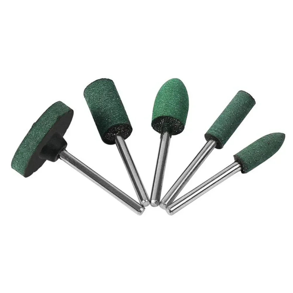 5Pcs/Set 3mm Shank Rubber Grinding Head For Finish Polish Die Grinder Rotary Polishing Tools Rubber Grinding Heads Tools