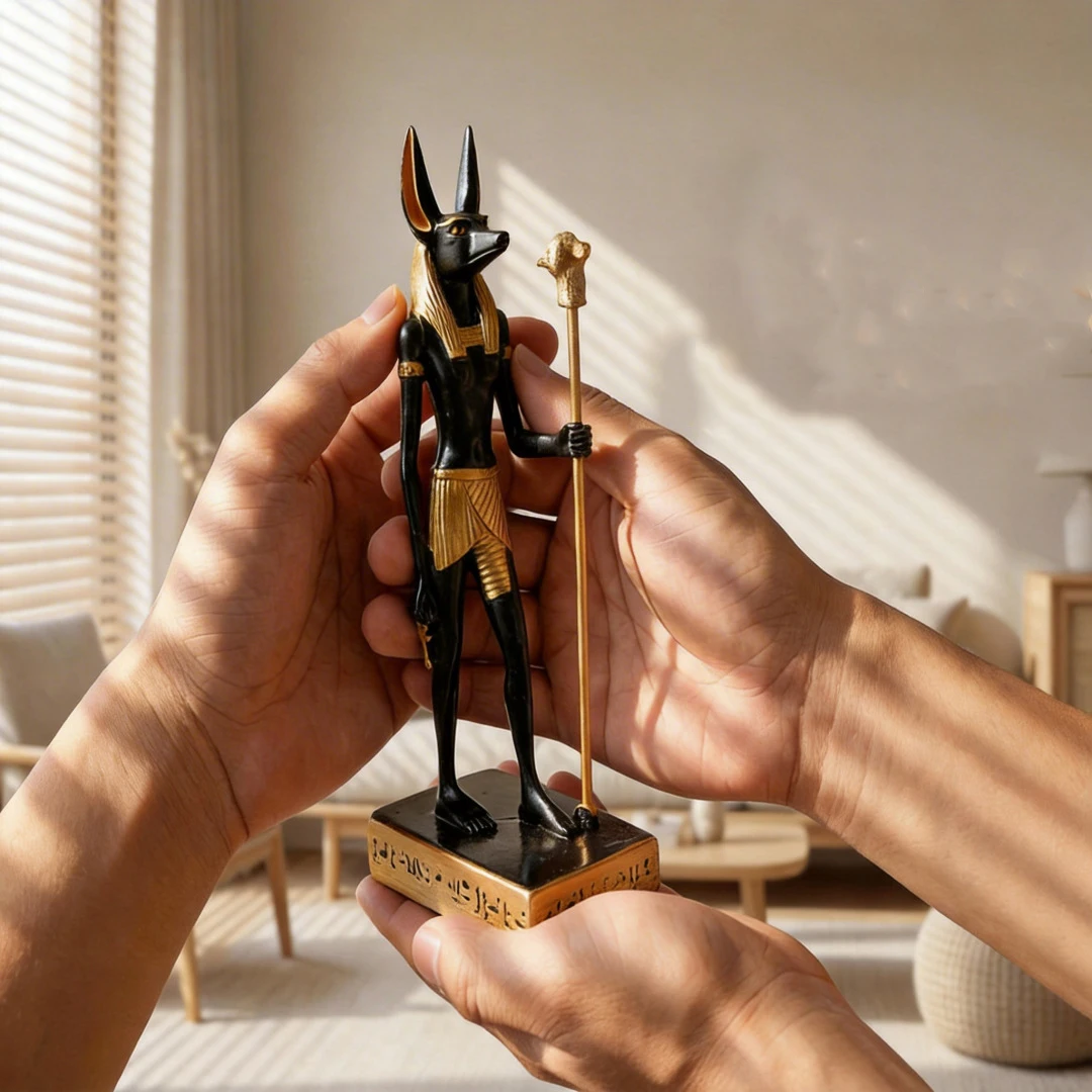 Egyptian Statue Anubis Resin Ornament Ancient Guardian Deity Home Desktop Decoration Creative Trendy Play Crafts
