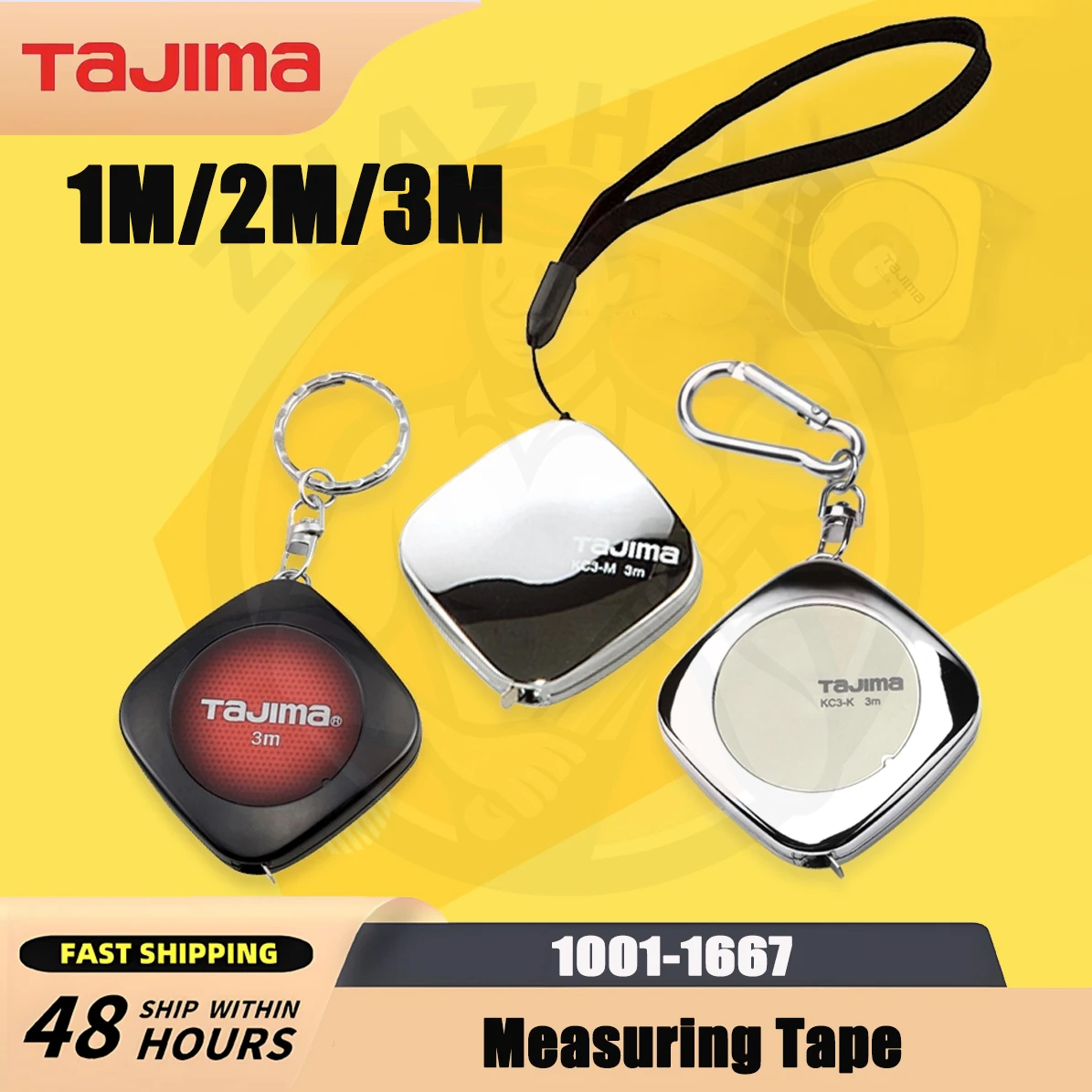 

Tajima 1001 Mini Series Mountaineering Carrying Keychain Strap Magnetic Tape Measure 1m 2m 3m Small Ruler