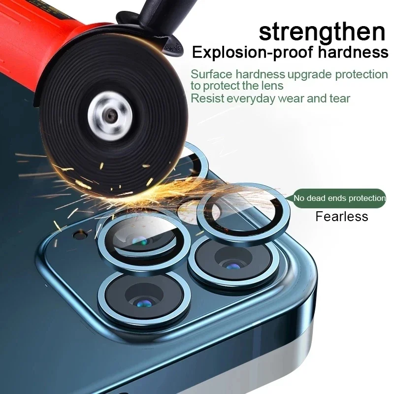 2-3Pcs Lens Metal Ring Protector Glass For IPhone11 12 13ProMax Camera Lens Protection On IPhone12 15 13Pro 14 Pro Camera Film