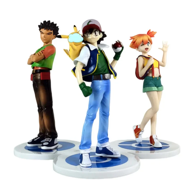 Figurines d'action Pokemon Ash Brock Misty, personnages d'anime classiques, modèle de jouet, décoration de bureau, ornement à collectionner pour les fans d'anime
