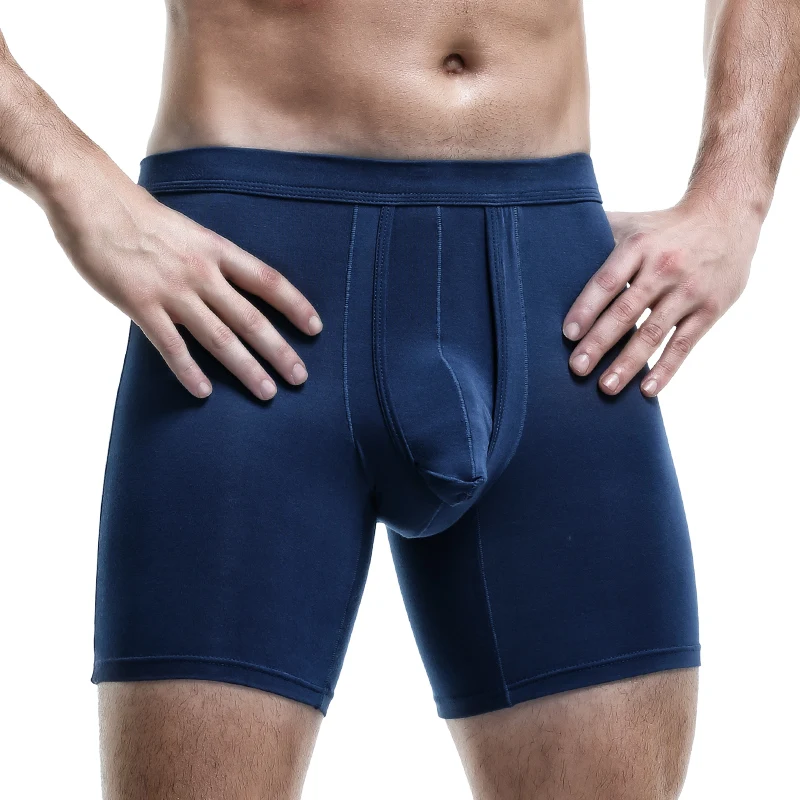 5PCSMen's extended sports underwear, men's gunball-style split four-corner anti-friction leg pants, large-sized breathable runni