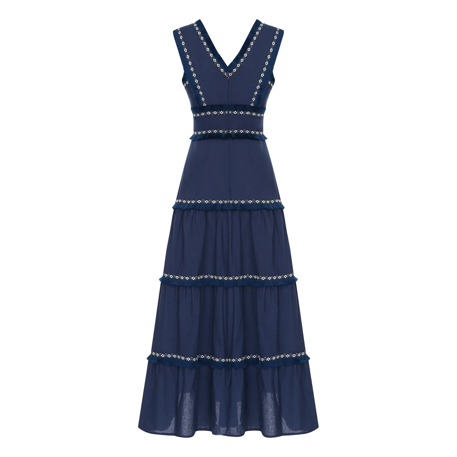 Womens Boho Sundress Tiered Dress V Neck Vestidos A-line Tank Dress for Vacation Women Beach Dress Sleeveless Female Dresses