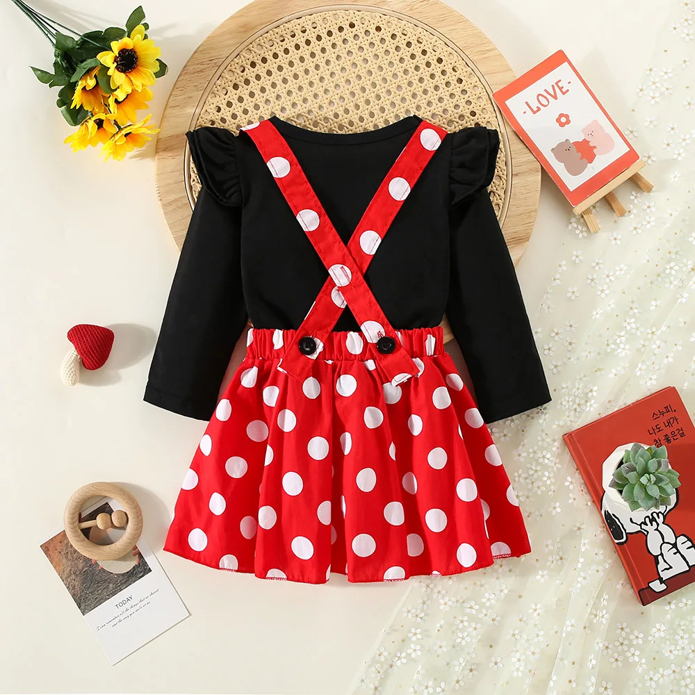 New European and American Style Dress for Girls Minnie Princess Dress Strap Top Puff Dress, Baby Birthday Dress