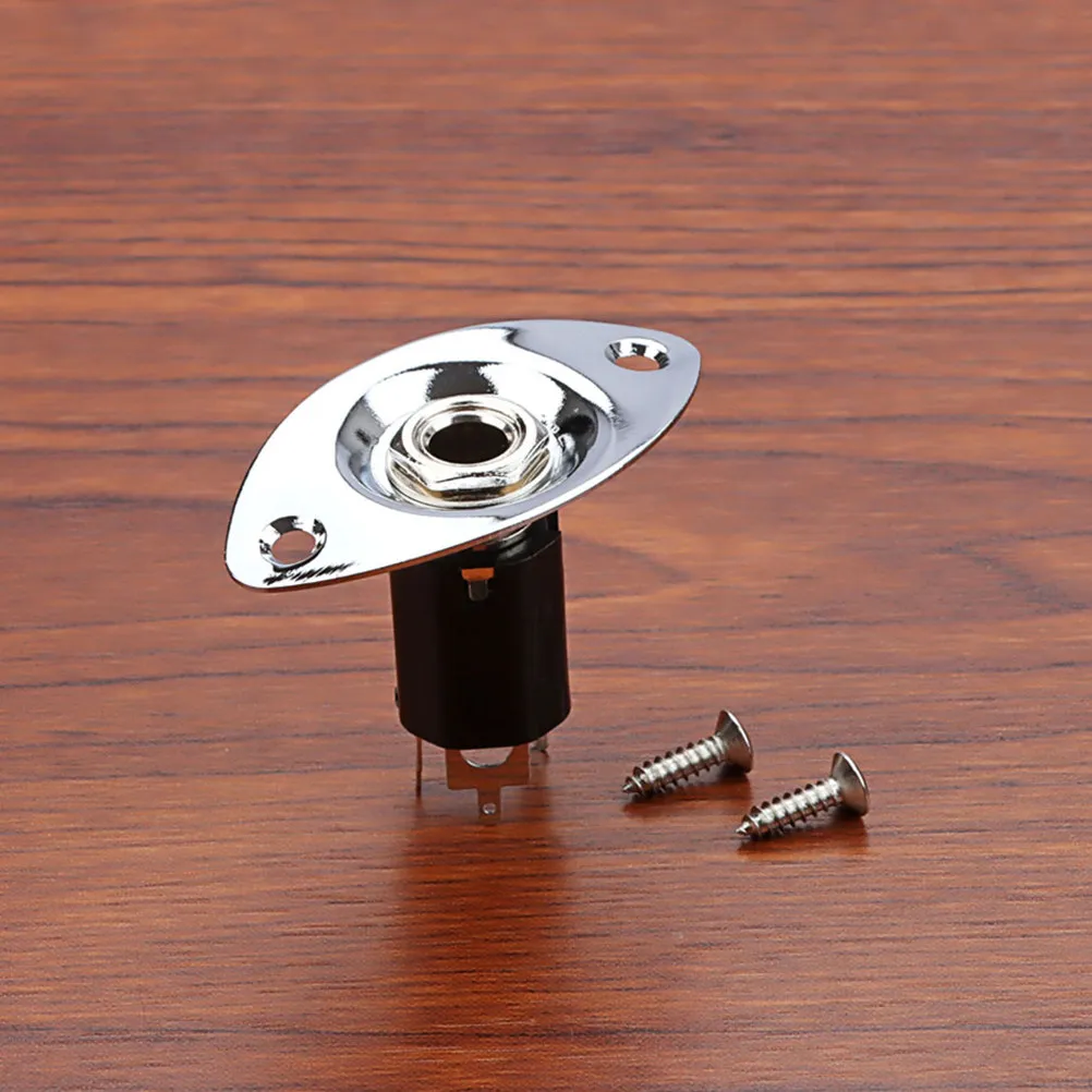 1Set Guitar Endpin Plug Metal Threaded Stereo Output Jack Socket Electric Guitar Supply Replacement Part Accessory