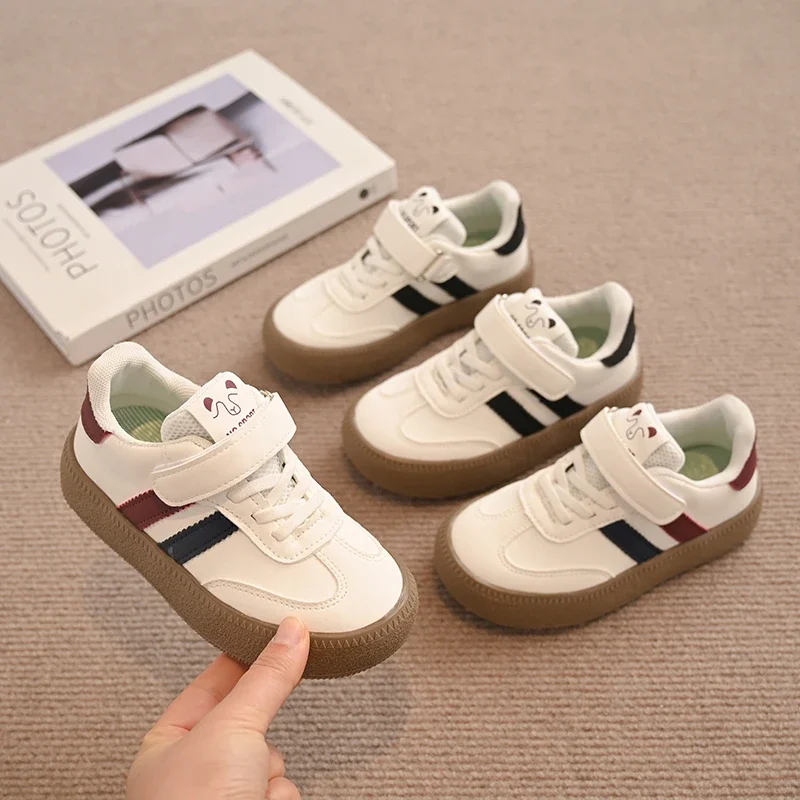 

2025 Fashion Children's Training Shoes Boys Girls Sports Board Shoes Casual Girls White Shoes Soft Sole Baby Sneakers