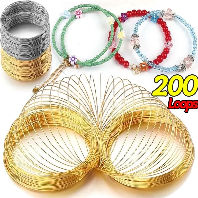 

100/200 Loops Memory Beading Steel Wire for Beading Necklace Bracelet Earring Making DIY Jewelry Making Metal Wire Accessories