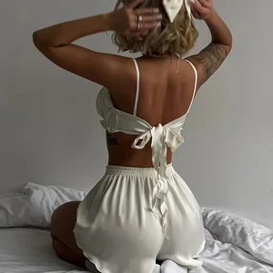 Weird Puss-Mangas Ruffles Sweater and Shorts joint for women, Streetwear matching, casual clothes, elegant silky, 2 pieces 10 Main Sales Set Women's Short - №7