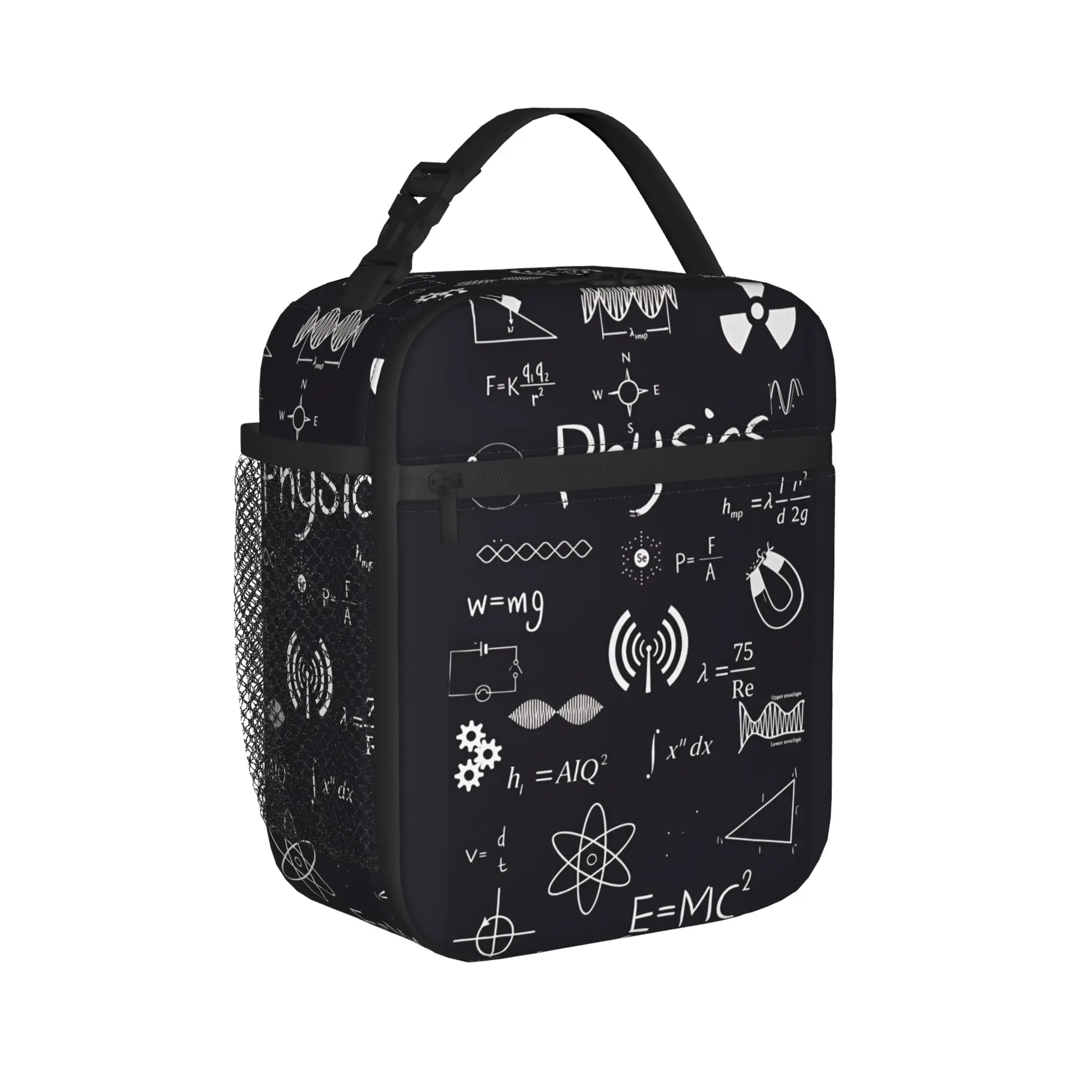Chemistry E=MC² Science Equation Sketch Lunch Bag For Women  Graphic Travel Lunch Box Fashion Portable Oxford Cooler Bag