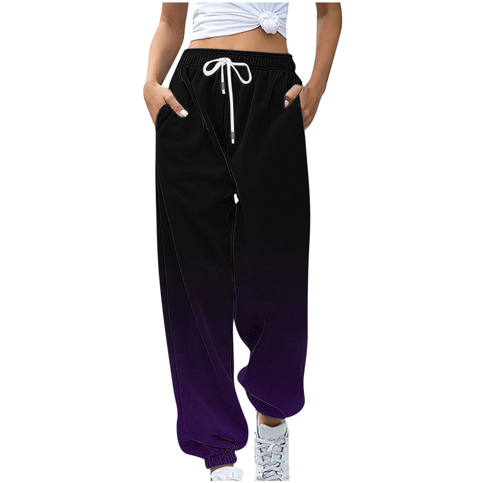 

Womens Casual Fashion Printed Casual Pants Sanitary Drawstring Elastic Waist Leggings Sweatpants Wide Leggings Sweatwear Trouser