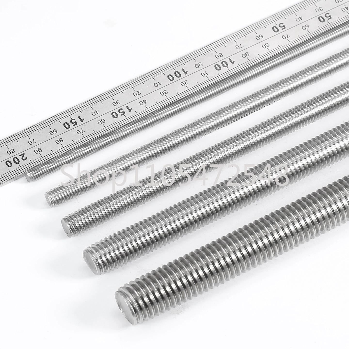 M2 M2.5 M3 M4 M5 M6 Full Threaded Rod Fully Metric Thread Rods Shaft Bar Screws 304 Stainless Steel Bolt Stud L=16~500mm