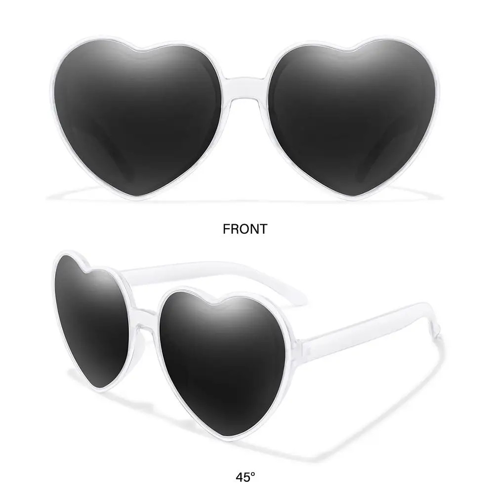 Trendy Eyewear Party Glasses Halloween Clout Goggle UV400 Protection Heart-Shaped Sunglasses Heart Sunglasses for Women