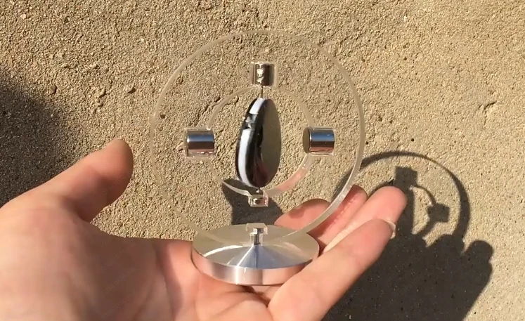 Ultra-Sensitive Solar-Powered Magnetic Levitation Motor Desk Decor - Mendocino Motor, Creative Floating Tech Gadget