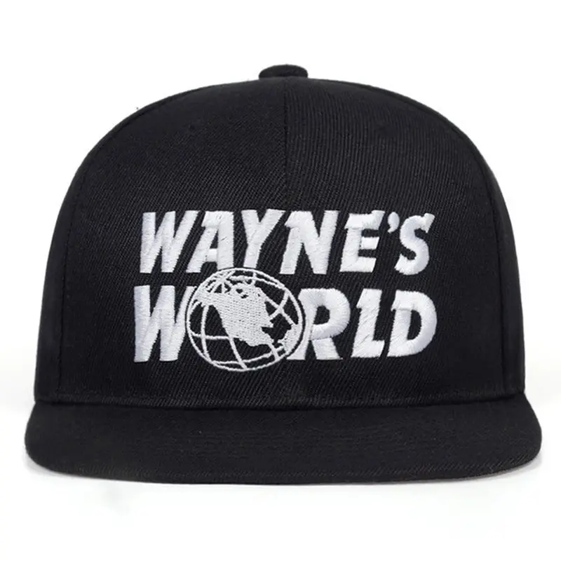 Unisex Wayne\'s World Letter Embroidery Hip-hop Czapki Wiosna Jesień Outdoor Regulowane Casual Czapki z daszkiem Kapelusz z filtrem przeciwsłonecznym