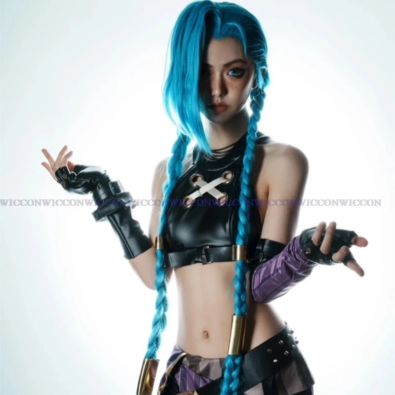 Jinx Cosplay Costume Anime LOL Jinx Arcane Cosplay Uniform Outfits Halloween Carnival Suit Custom Made Halloween Costume