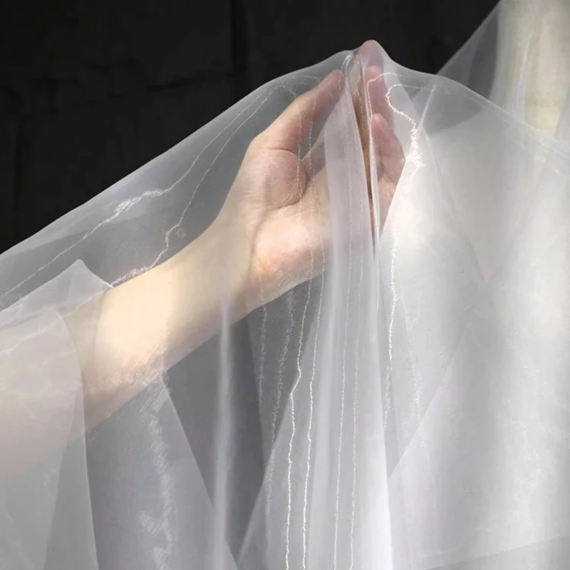 Water Light Tulle Fabric Handmade Sewing Soft Smooth Sheer Organza Dress Couture Decoration Crafts Materials Designer Textile