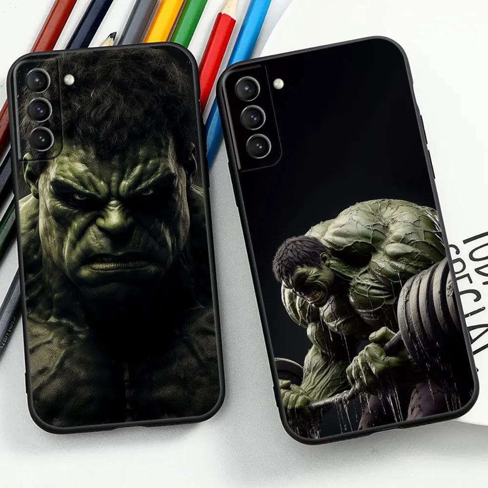 Marvel The Hulk Avengers Phone Case For Samsung Galaxy S24 S23 S22 S21 S20 Ulus Fe S10 S9 S8 Plus 5G Black Soft Silicone Cover