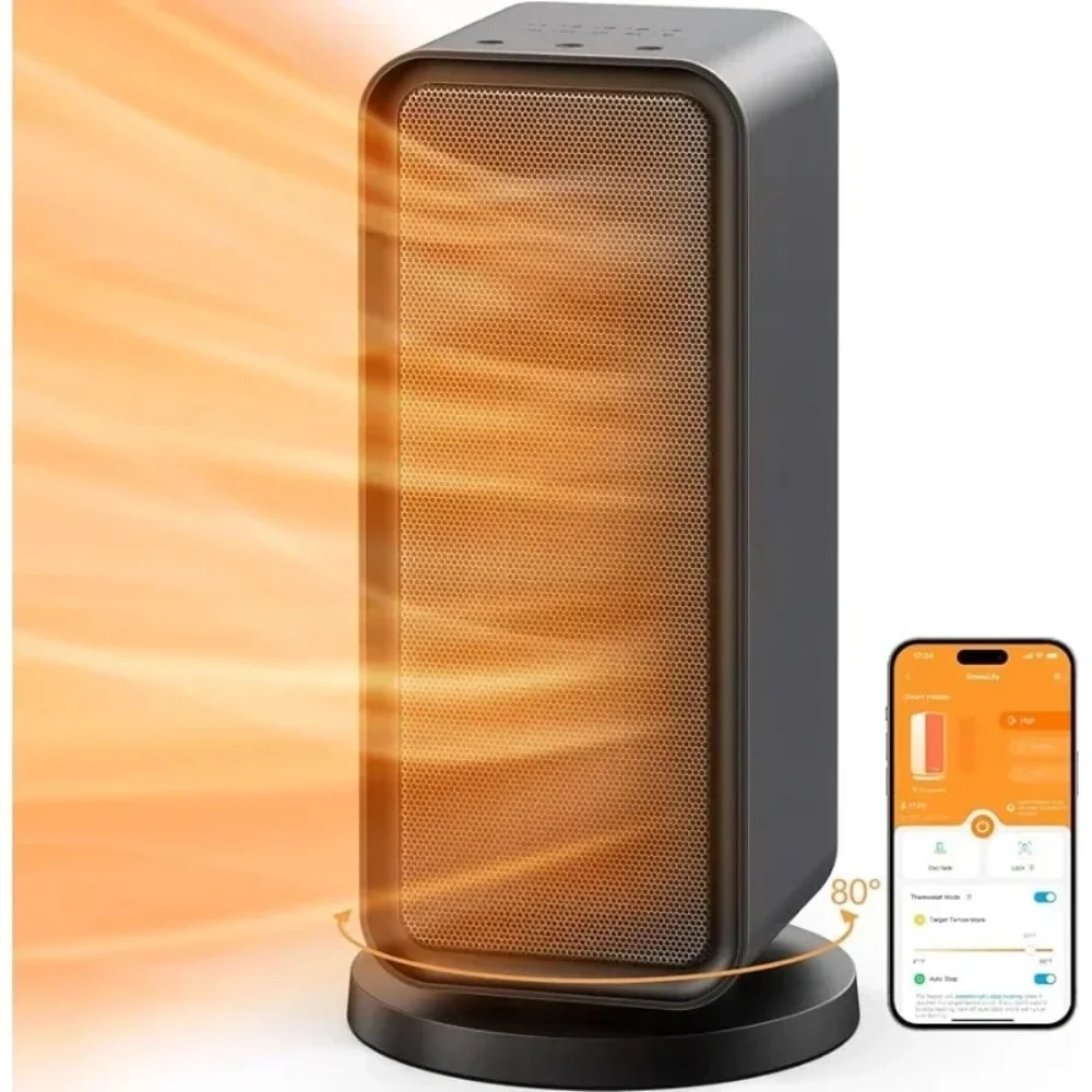 HAOYUNMA Space Heater, Fast Portable Heating for Indoor Use,Smart Ceramic Heater with Thermostat