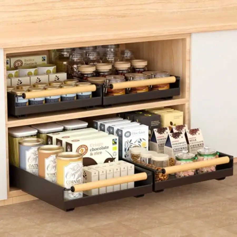 

Pull Out Cabinet Organizer 16" Deep Pull Out Drawer For Kitchen Cabinets Adhesive With Nano Film Slide Out Cabinet Organizer She