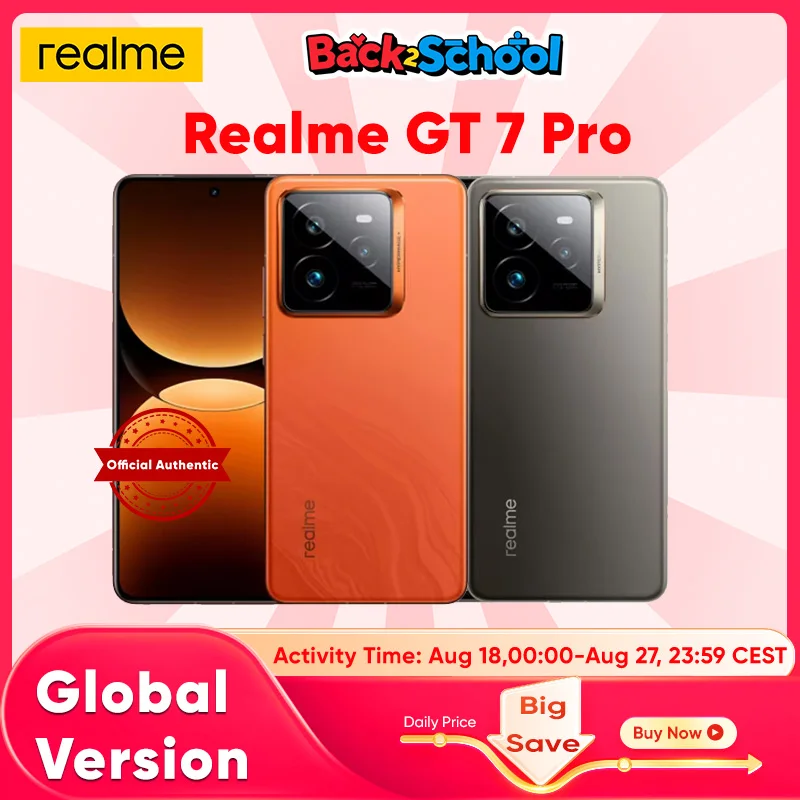 Realme GT 7 Pro Smartphone 5G versión Global Snapdragon 8 Elite 6,78 ''120Hz pantalla OLED ecológica 120W SUPERVOOC 50MP cámara NFC GPS