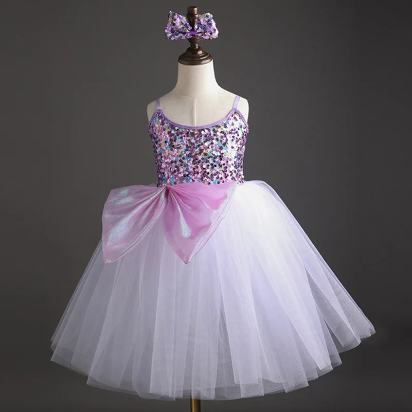 summer-casual-tutu-dress-girl-clothes-performance-costume-children's-ballet-skirt-vestido-sequin-dance-girls-ballet-leotard-kids
