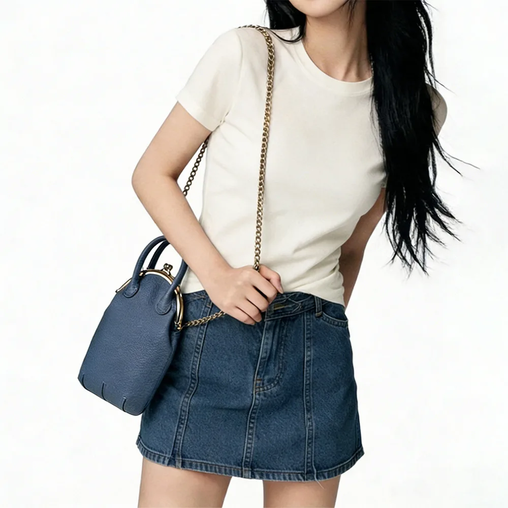Genuine Leather Shoulder Phone Chain Bag High-End Handbag Wallet Cowhide Crossbody Bag Coin Purse Lipstick Earphone Card Holder