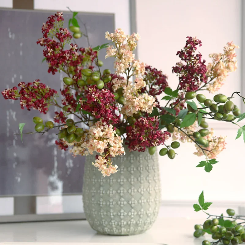 70cm Retro Artificial Lilac Flower Living Room Wedding Home Decoration Flower Arrangement Landscaping Creative Decoration