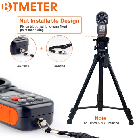 BTMETER BT-100 Цифровой анемометр для измерения скорости ветра — фото устройства