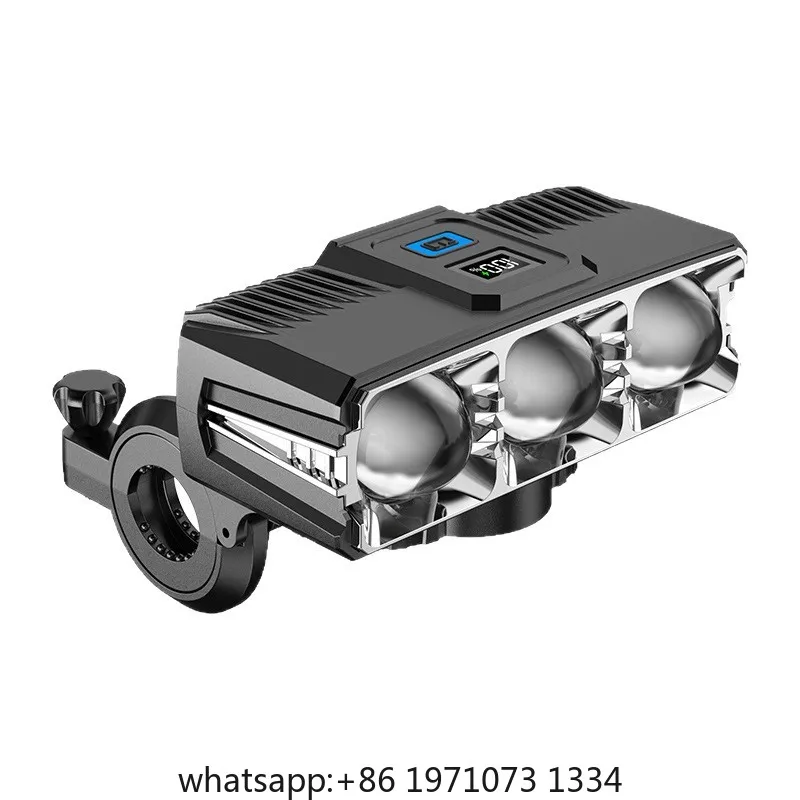 LED Bicycle High-Brightness Front Light Type-C Charging Digital Display Mountain Bike Quick-Release Night Riding Light