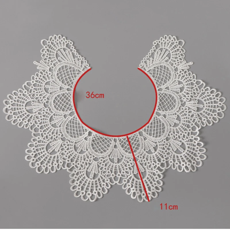 1Pc Embroidery Neckline Collar Lace Fabric, DIY Fake Collar For Sewing Supplies Crafts