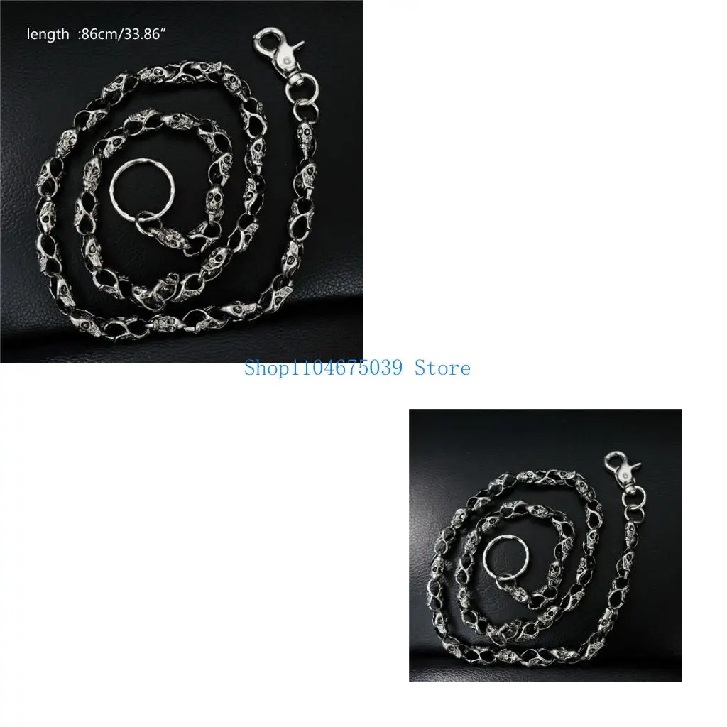 

5ASD повседневная цепь с черепами двойной крючок тяжелый сильный байкерский кошель