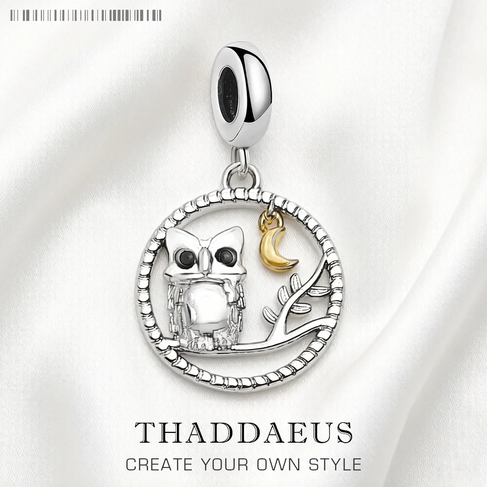 

Night Owl 925 Sterling Silver Wisdom Pendants Charm For Women Girls Spring New Protective Jewelry