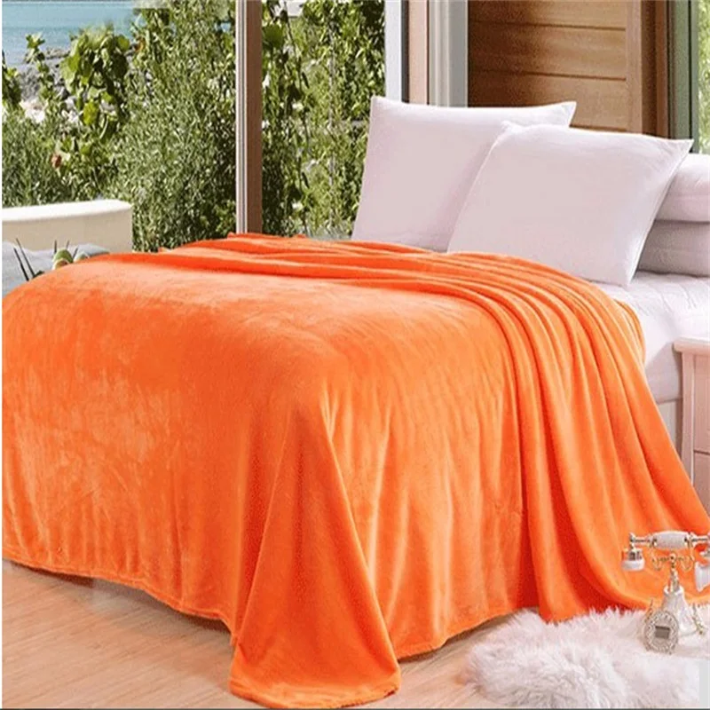 Flannel Coral Fleece Blanket Polyester Black Color 5 Size Mink Throw Sofa Cover Plaid Sheet Soft Blankets On The Bed