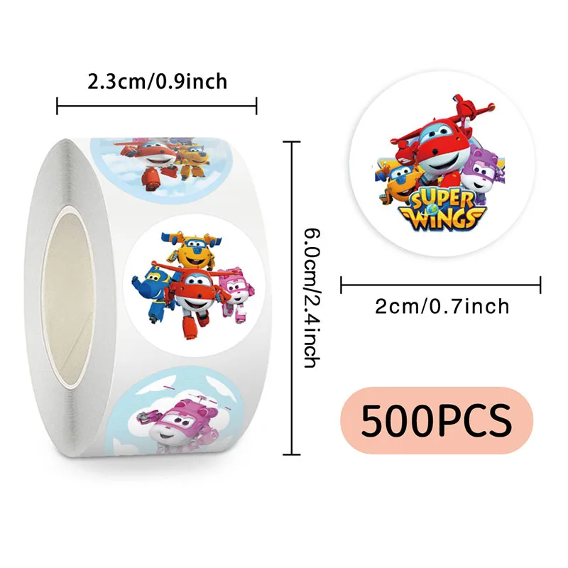500 قطعة سوبر أجنحة لتقوم بها بنفسك لفة ملصقات وسادة جذع الثلاجة مقاوم للماء أنيمي ملصقات أنيمي الشكل صورة اللعب ملصق هدية