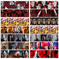 DHK 50yards Horror Movie Printed Grosgrain Ribbon Accessories Headwear Decoration Collar DIY Sewing Craft S2564
