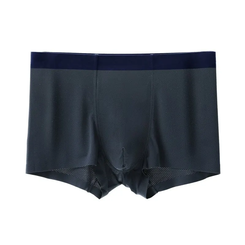 Sommer atmungsaktive, verbesserte antibakterielle Graphen-Boxershorts aus Eisseide, nahtlose, dünne Boxershorts, einteilig