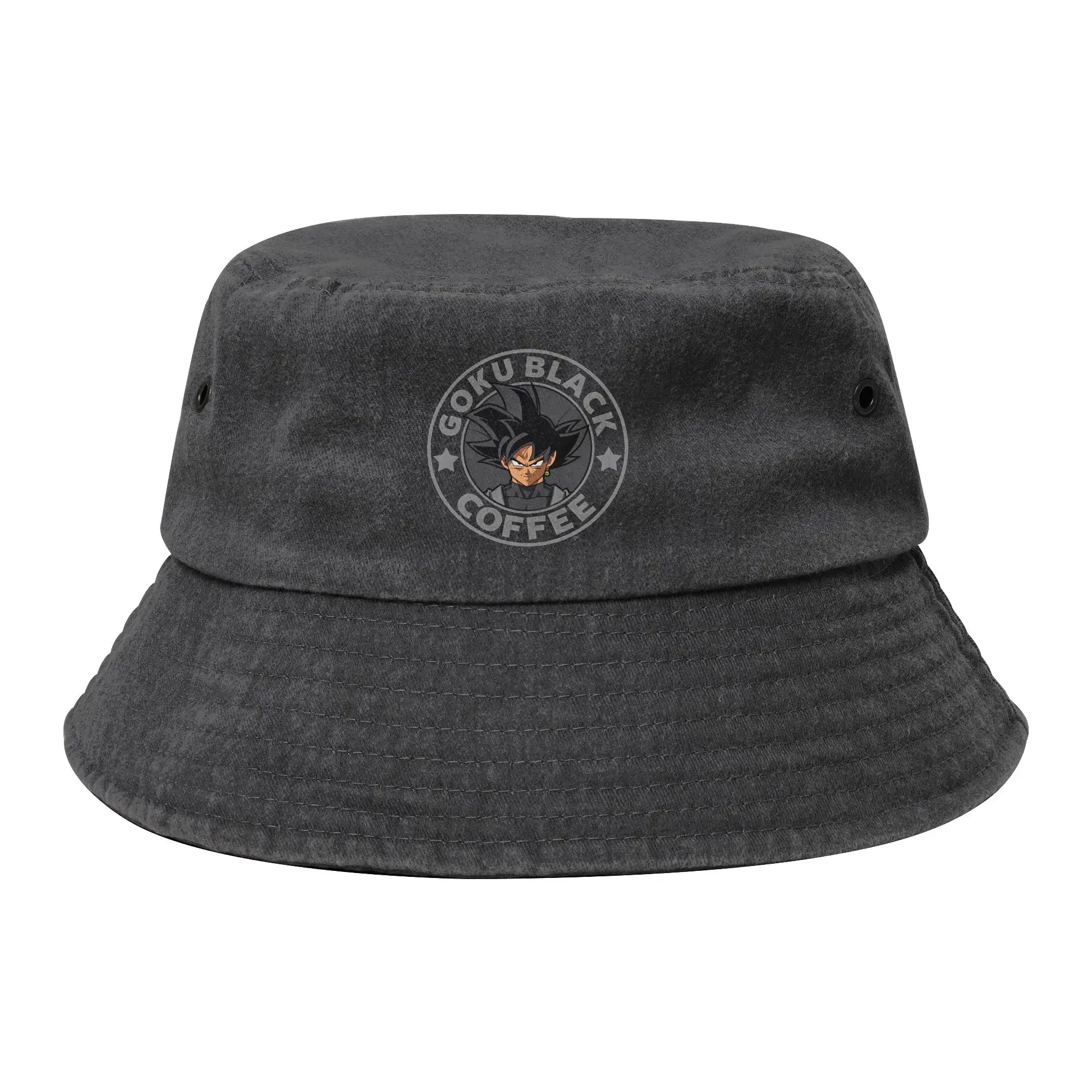 Unisex Distressed Cotton Bucket Hat Dragon Ball Guku Blcck  Hiking Fishing Fisherman Hat  Bob Hat Gifts Idea