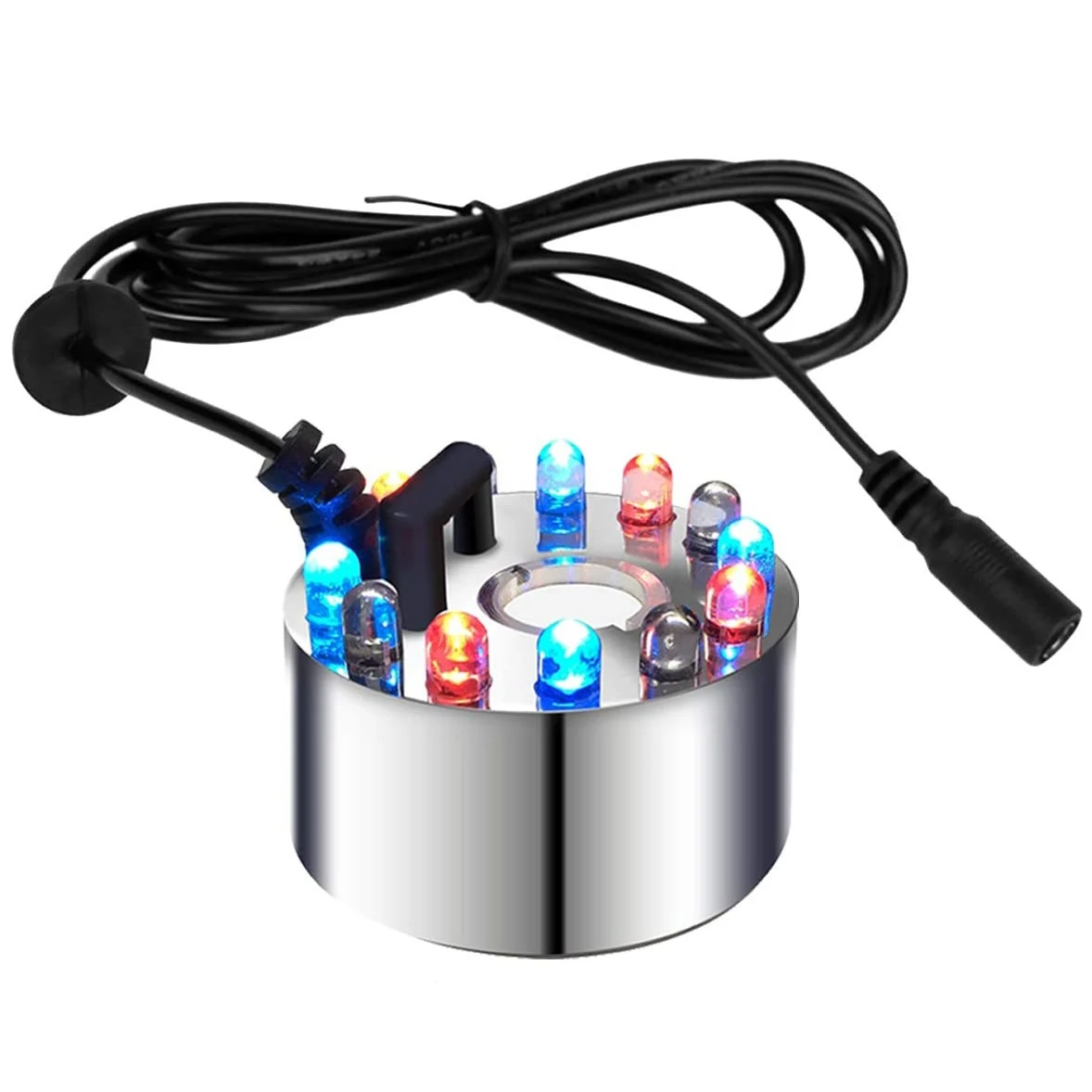 Mini Mist Maker, 12 LED Mister Fogger Water Fountain Pond Fog Machine Atomizer Air Humidifier for Halloween, Christmas