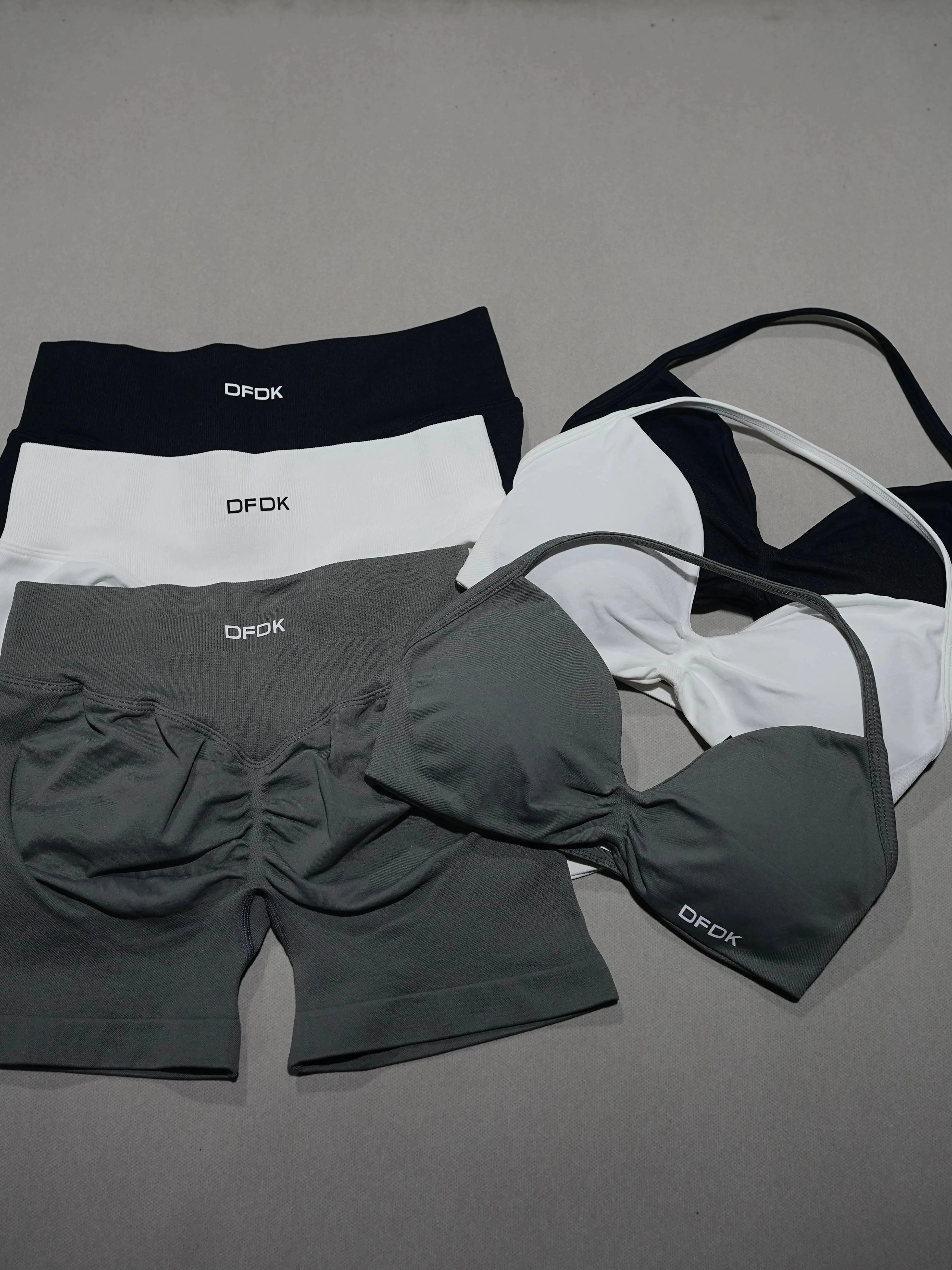 AliExpress DFDK Women's Seamless Activewear Set, DFDK 2PCS Lace Up Yoga Bra, High Waist Short Leggings, Gym Cycling Running Wear