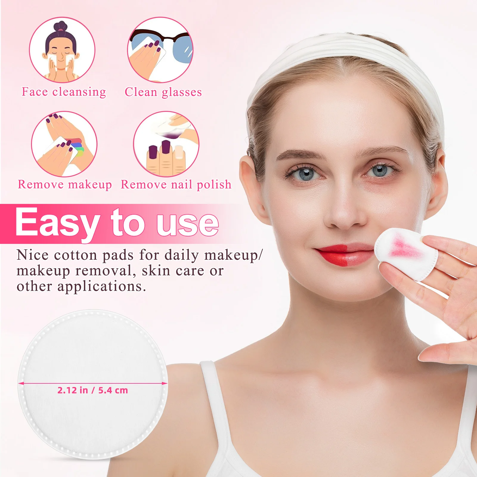 200 Stück verdickte Make-up-Wattepads, weiche dreischichtige Gesichtsrunden für die Hautpflege, Make-up-Entfernung, Baumwoll-Gesichtspads