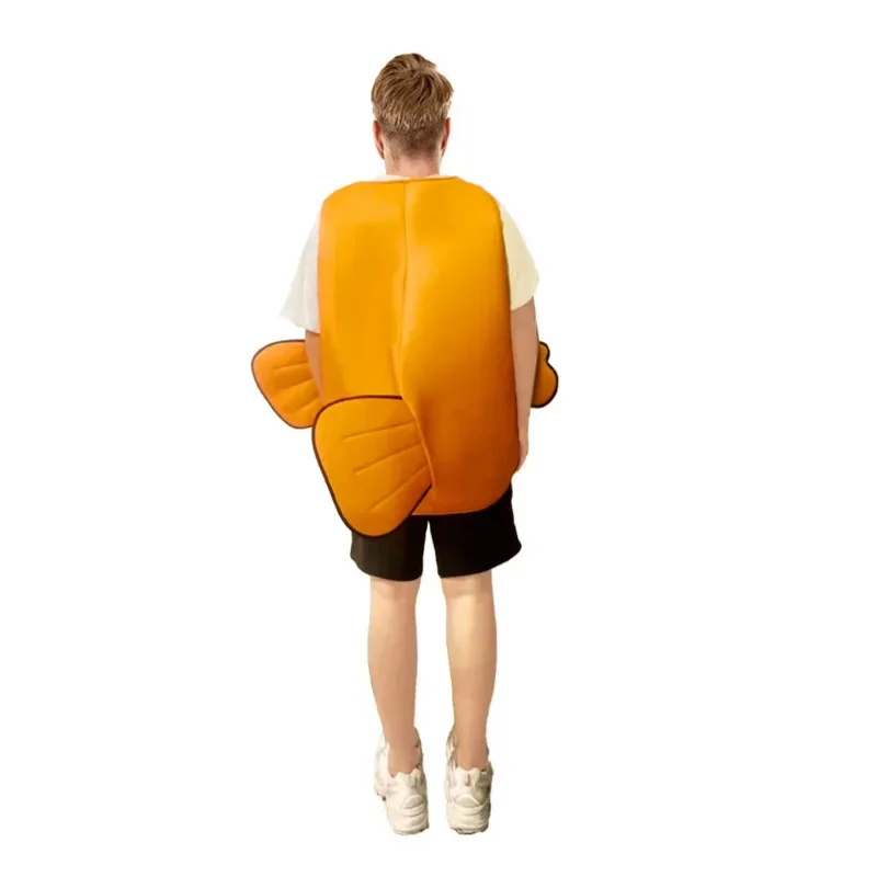 Reneecho Finding Nemo Clownfish Costume For Adult Unisex Sponge Jumpsuit Halloween Animal Costumes Stage Performance Outfit