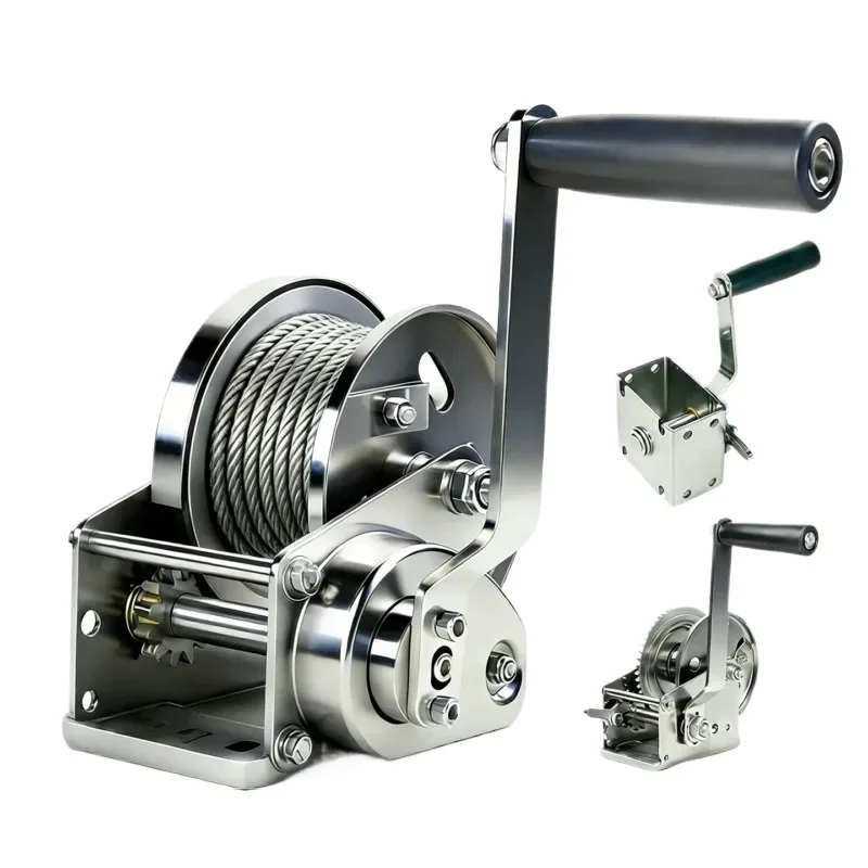 Suitable for 304 Stainless Steel Manual Hand Winch Hoist Lifting Hanger for Trailer Sewage Pool Environmental Protection
