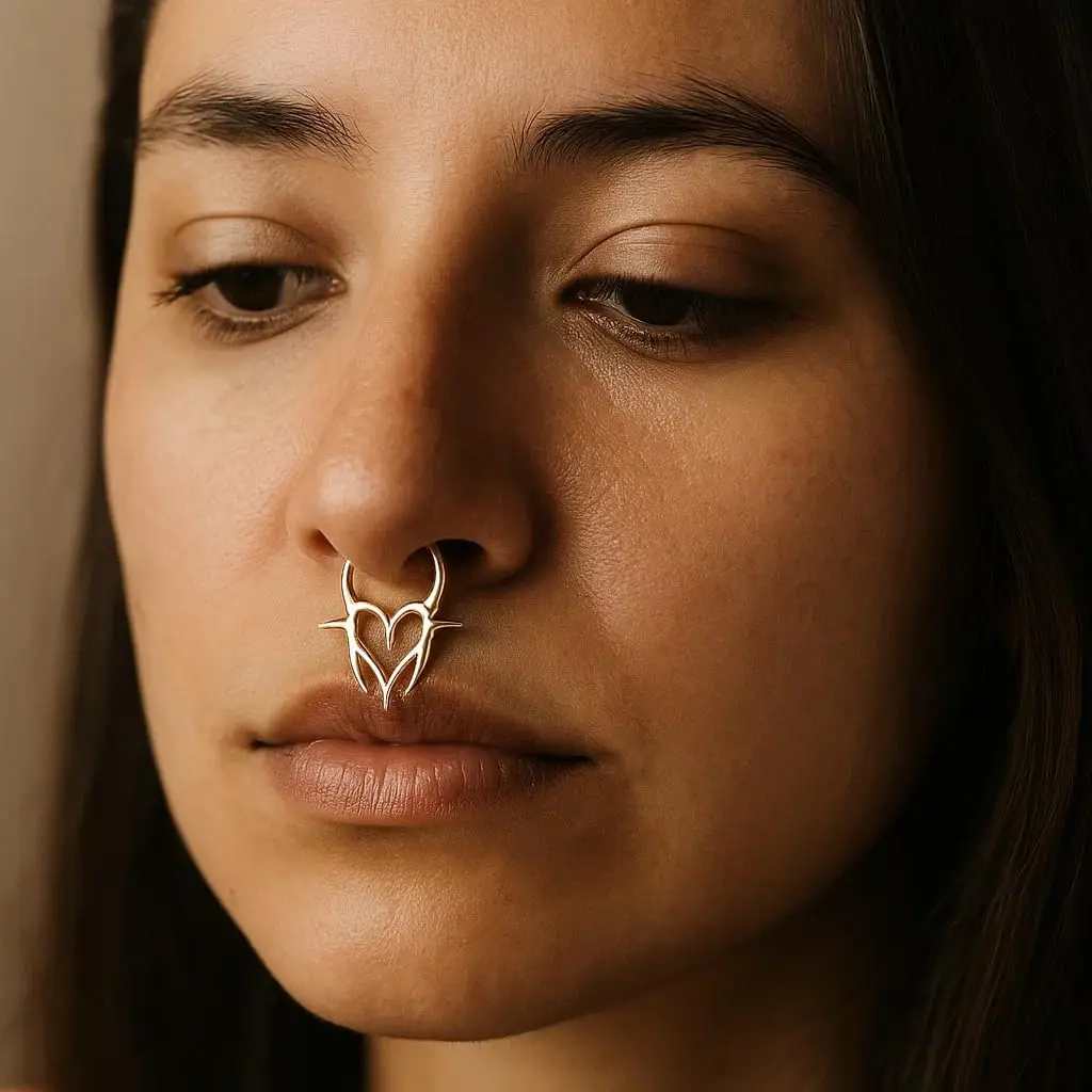 G23 Titanium Gold Hinged Segment Septum Piercing Nose Ring Hoop Cartilage Tragus Daith Clicker Earrings Punk Body Jewelry