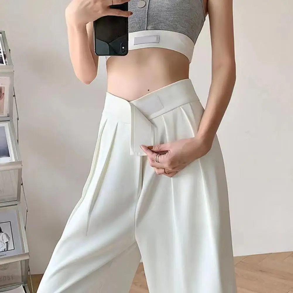 

Women's New Spring And Summer Korean Solid Color Straight Suit Pants High Waist Loose Thin Temperament Nine Small Suit Pants