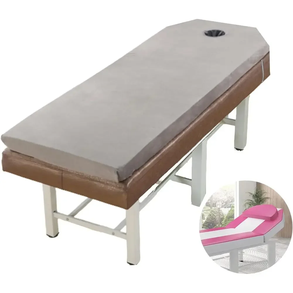 

2.7 Thick Memory Foam Spa Table Topper with Removable Cover, Gray, 60x180cm